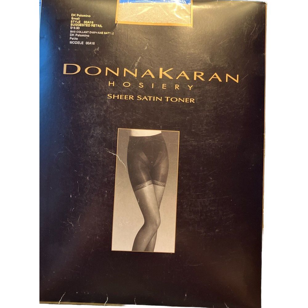 Donna‎ Karan Sheer Satin Toner Pantyhose New Palomino Small Style OOA16 Hosiery
